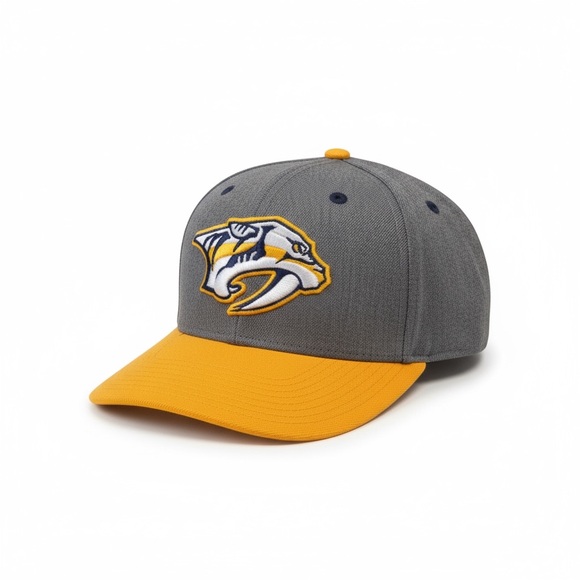 new Adidas ★ Nashville Predators NHL Baseball Cap Hat ★ Yellow Heather Grey ★ OS - Picture 1 of 14